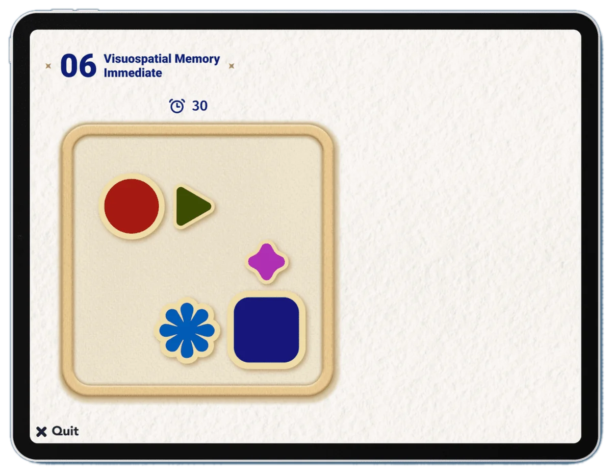Veyra task 06, Visuospatial memory (immediate)